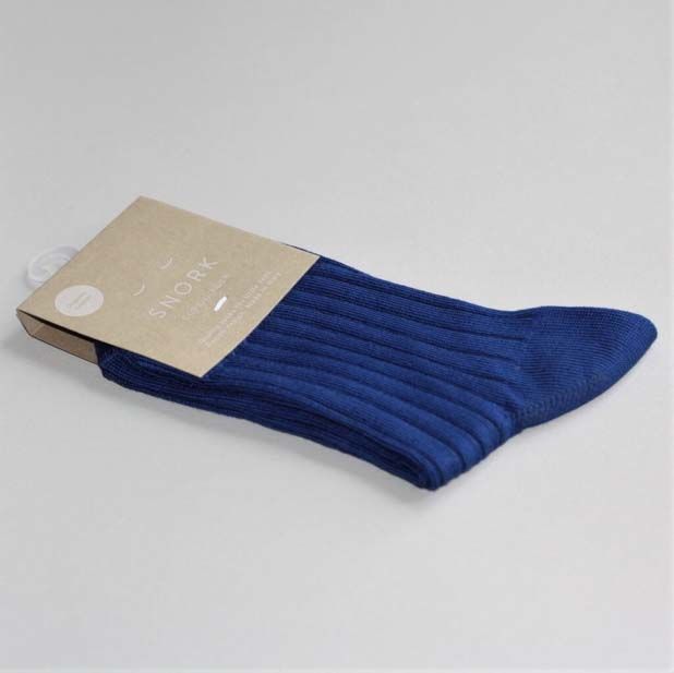 SNORK Organic Rib Socks Blue