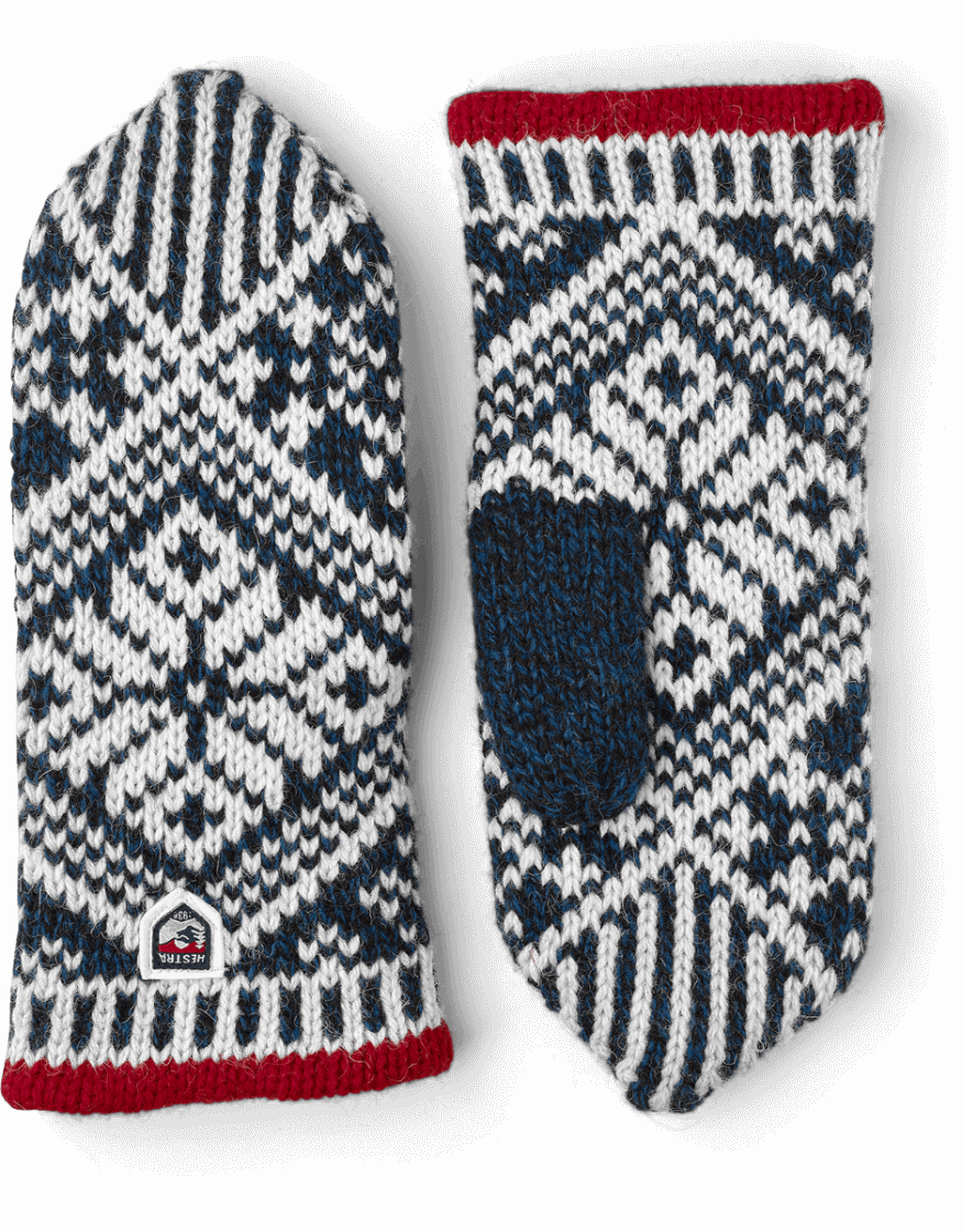 Hestra Nordic Wool Mittens Blue/Off White
