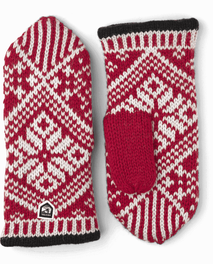 Hestra Nordic Wool Mittens Red/Off White