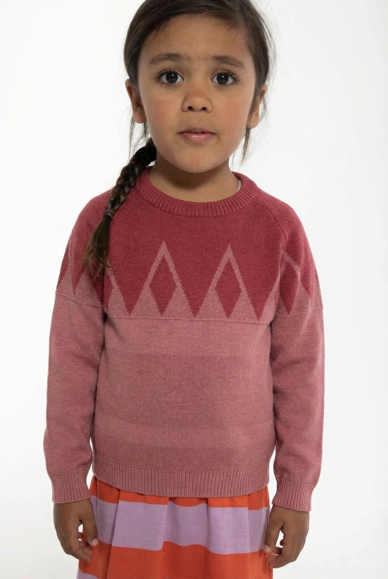 Daneheaven Sweater Red wine/Beige Rose