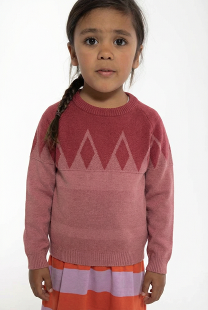 Daneheaven Sweater Red wine/Beige Rose