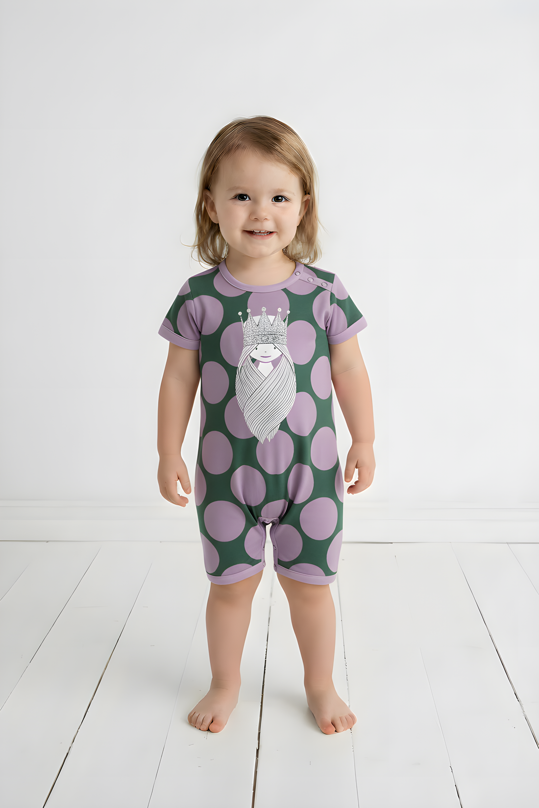 ORGANIC - Melise Suit Hunter Green/Warm Viola MEGA DOT