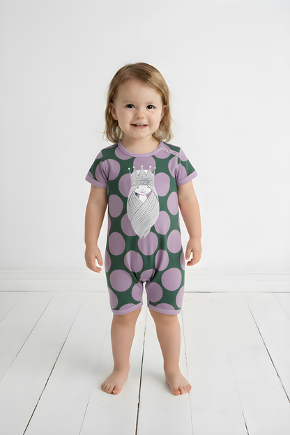 ORGANIC - Melise Suit Hunter Green/Warm Viola MEGA DOT