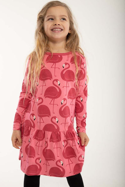 Dyrzanzi Dress LS Pink FLAMINGO AOP